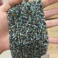 Joyffo Vente en gros de perles rondes lisses en turquoise naturelle de 2/3/4 mm, perles rondes en pierres précieuses pour la fabrication de bijoux et de bracelets