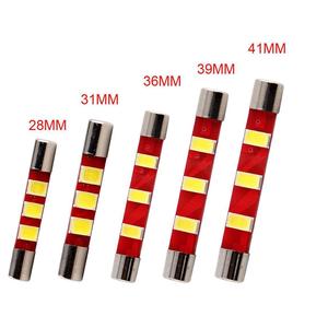 Car <b>vanity</b> mirror <b>light</b> T6 3SMD 5730 29mm flat top double tip B6 roof <b>light</b> fuse <b>light</b> - Product Image 2