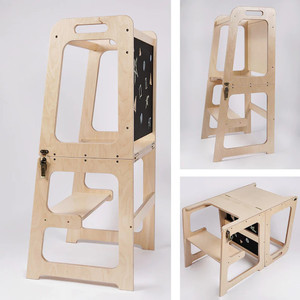 3In1 <strong>Kitchen</strong> Tower Slide Table Montessori Convertible <strong>Helper</strong> Tower Transformble Montessori Standing Tower <strong>Kitchen</strong> Step <strong>Stool</strong> - Product Image 2