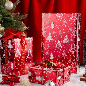 MAYPLUSS Christmas <b>Wrapping</b> <b>Paper</b> Roll 17 Inch X 33 Feet Metallic Red Tree Snowflake Foil Gift Craft Packaging - Product Image 2
