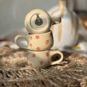 Tazas de Café de Cerámica de Lujo Hechas a Mano, Estilo Capullo de Rosa, con Asa, Tazas de Té y Café de Cerámica - Product Image 2