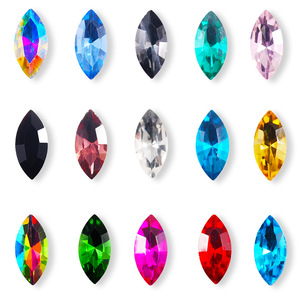 Vente chaude 3x6mm 20 pièces brillant acrylique verre irrégulier oeil de cheval Zircon forets coniques pour bricolage vêtements sacs chapeau décorations - Product Image 3