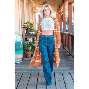 TD maglione Casual Cardigan con stampa a righe sfocate decorazione invernale con bottoni in lana per le stagioni autunnali e invernali