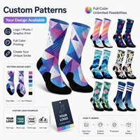 Chaussettes personnalisées à motif imprimé, en mélange polyester/nylon/coton/bambou/laine, tricotées sans couture, résistantes aux déchirures, séchage rapide, pour l'automne