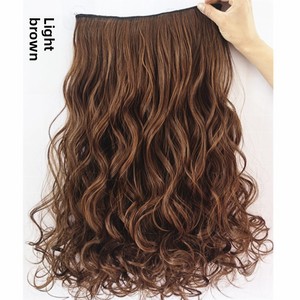 Peluca de una Pieza para Mujer, de Seda Sintética Resistente al Calor, Voluminosa, <span class=keywords><strong>Invisible</strong></span>, sin Marcas, Cabello Largo y Rizado - Product Image 5