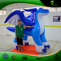 Costume de dragon bleu gonflable, jouets animaux de dessin animé gonflables, figurines de dragon gonflables, ballon