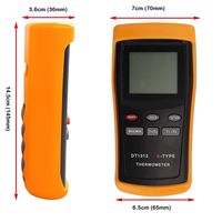Termometer satelit tipe-k Digital, termometer industri, termometer kontak pirometer Digital tipe K saluran ganda