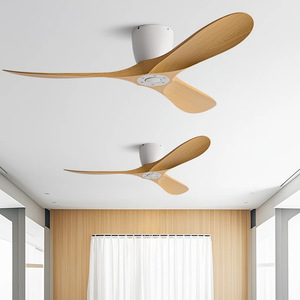 <b>Ceiling</b> <b>Fan</b> With <b>Remote</b> <b>Control</b> Dc Motor Silent Design For Living Room And Dining Room 3 Blade Wood Finish - Product Image 2