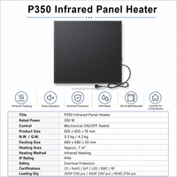 Chauffage au plafond infrarouge électrique OEM, protection contre la surchauffe en cristal de carbone, autoportant, mural, télécommande CE, chauffage rapide