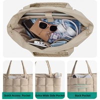 Bolsa de Mano Expandible Oxford con Logotipo Personalizado para Mujer, Gran Capacidad, Ligera, Acolchada, para Viajes, Gimnasio, Trabajo, Color Rosa