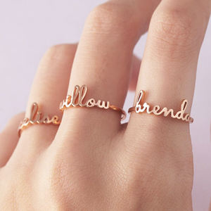 Anelli Personalizzati in Acciaio Inossidabile Dazgirl, Stile Vintage, Multicolore, per Matrimoni e Fidanzamenti, con <span class=keywords><strong>Nomi</strong></span>, per Donne - Product Image 3