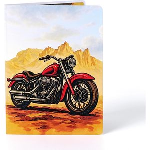 Tarjeta de Cumpleaños Clásica con Diseño de Motocicleta, Tarjeta de Felicitación 3D para Hombres, Tarjeta del Día del Padre para Él, Abuelo, Papá, Manualidades en Papel, Laminación Brillante - Product Image 4