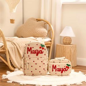 Sac à dos pour enfants en velours côtelé fait main avec motif à pois, nom personnalisé, cadeau pour tout-petits et enfants d'âge préscolaire, retour à l'école - Product Image 2