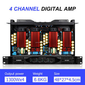 Amplificador de Potencia Digital Gooermi Pro 1U Clase <span class=keywords><strong>D</strong></span>, Amplificador de Sonido de 4 Canales y 1300w, Equipo de Sonido/Amplificadores/Altavoces - Product Image 6
