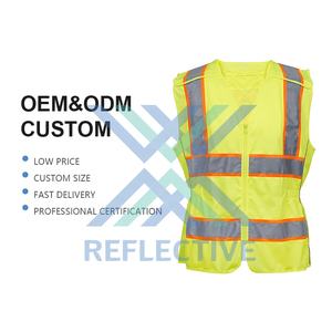 एलएक्स कक्षा 2 सुरक्षा बनियान में जेबों के साथ सर्वेक्षकों और इंजीनियरों के लिए नया डिजाइन पीले परावर्तक वॉस्टकोट - Product Image 3