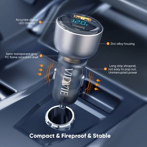 <span class=keywords><strong>Cargador</strong></span> de Coche USB Doble <span class=keywords><strong>VIDVIE</strong></span> Inteligente Digital de 72W QC3.0 27W <span class=keywords><strong>Tipo</strong></span> <span class=keywords><strong>C</strong></span> PD 45W de Carga Súper Rápida con Pantalla de Voltaje de Batería - Product Image 3