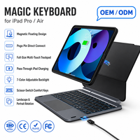 Clavier détachable avec coque arrière pour iPad Air 10,9 11 pouces et Pro 11 2018, rétroéclairage couleur, pavé tactile multi-précision, touches à ciseaux MK017