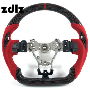 Volant personnalisé en cuir suédé rouge et fibre de carbone forgée pour Subaru WRX STI WRX Estate 2015 2016 2017 2018 2019 - Product Image 1