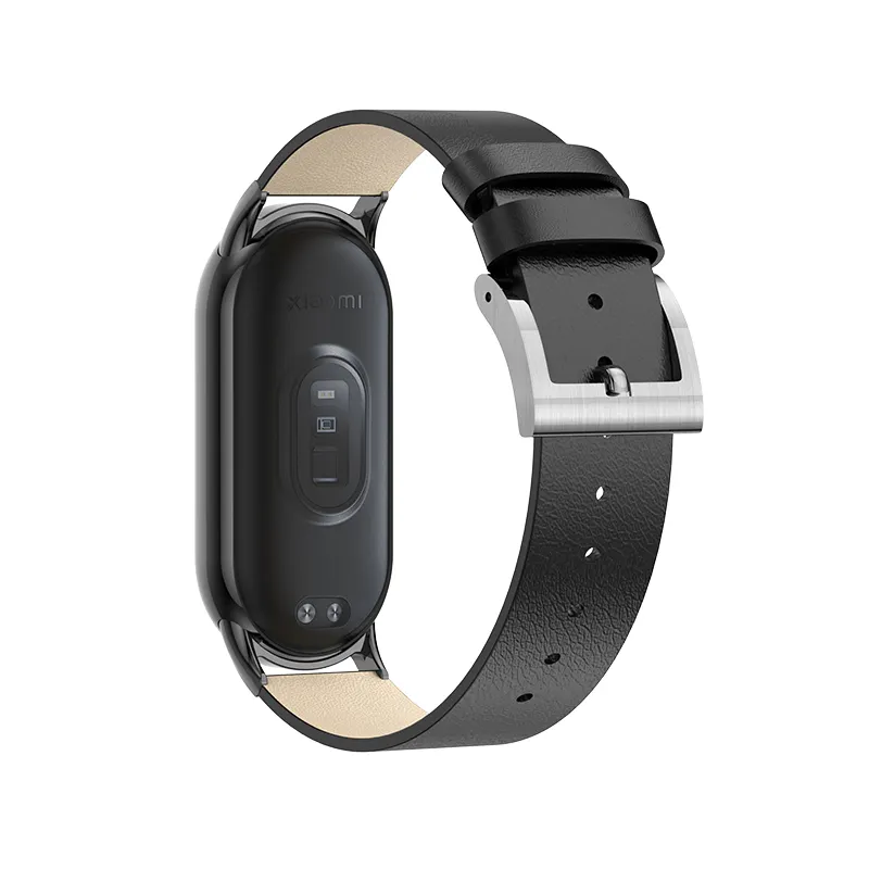 저렴한 어쿠스틱 이어 타입 PU 가죽 Mi Band 8 교체 시계 밴드 스트랩 xiaomi 밴드 8 팔찌