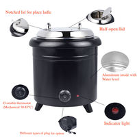 Suppen wärmer Wasserkocher Küchen ausstattung Restaurant Buffet Edelstahl 10L elektrische Suppe Erwärmung Heizt opf