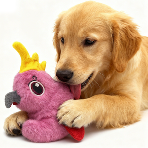 Giocattolo per Cani di Piccola Taglia a Forma di Pappagallo Rosa con Suono, Prodotto dal Produttore - Product Image 1