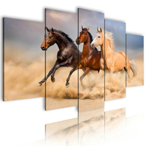 Art Dier Paard Schilderen Foto Schilderij 5 Collage Print Home Decor Canvas Muur - Product Image 2