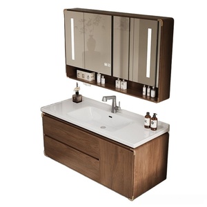 New Chinese Style MDF Ceramic Integrated Basin Intelligent Defogging <b>Mirror</b> Wall-mounted Water Resistant Bathroom Cabinet - Product Image 5
