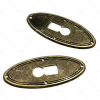 Accessoires de pièce de serrure de tiroir de meubles antiques accessoires de quincaillerie d'emballage de pièce de serrure ovale en métal vintage