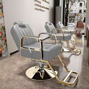 Chaises de salon modernes noires et dorées, meubles de salon de coiffure, chaise de coiffure de beauté, chaise de barbier - Product Image 2