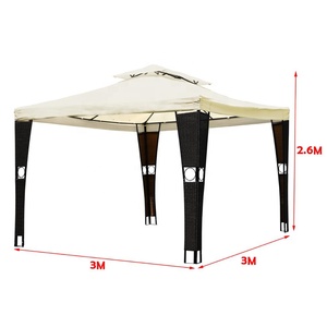 10 'x 10' / 10 'x 13' <span class=keywords><strong>pas</strong></span> <span class=keywords><strong>cher</strong></span> extérieur <span class=keywords><strong>jardin</strong></span> rotin Gazebo auvent tente abri - Product Image 3