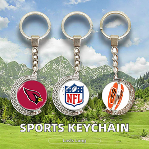 バスケットボールサッカーゴルフラグビー野球完璧なギフトかわいい金属製スポーツボトルオープナーキーホルダー回転デザイン - Product Image 3