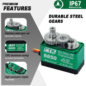 PTK 8850 Metal Servo digitale 42kg ad alta coppia per i modelli di auto, ad alta velocità, ad ala fissa e Servo Drone - Product Image 4
