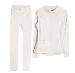 Conjunto Deportivo Lulu Original con Chaqueta de Cuello Alto y Pantalones Largos de Nueve Puntos, para Yoga, Mujer, Spandex, Alta Elasticidad, Fitness, Running - Product Image 2