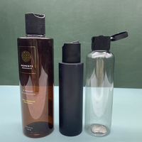 Flacon vide en plastique PET noir mat cylindrique de luxe de 200 ml, 250 ml, 300 ml, 400 ml avec pompe pour shampoing, nettoyant, lotion pour le corps, 8 oz
