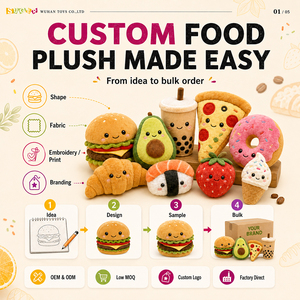 Animaux en peluche Kawaii alimentaires très demandés, peluches personnalisées écologiques pour promotions de marque, commandes en gros, échantillonnage rapide - Product Image 2