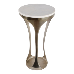 Tavolino moderno scultoreo in marmo, piccolo tavolino da comodino per camera da letto, soggiorno e arredamento. - Product Image 4