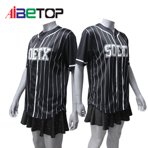 Camisa de béisbol sublimada personalizada Uniforme azul y negro Personalización Botón juvenil Uniforme de béisbol Diseño libre - Product Image 3