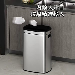 Poubelle de cuisine en acier inoxydable à ouverture supérieure, capacité extra-large 50L, adaptée à un usage commercial dans les bureaux, les hôtels, etc. - Product Image 4