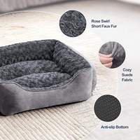 Lit orthopédique pour chien en fausse fourrure rectangulaire de luxe personnalisé, housse amovible pour chiens de grande/moyenne/petite taille, lavable en machine