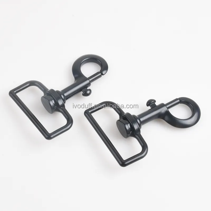Heavy Duty 38mm Black Snap Dog Buckle Clasp Pet Leash Hook Swivel Hook Keychain