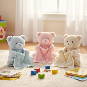 Jouets en peluche électroniques mignons en forme d'ours en peluche de dessin animé, 25 cm, doux, pour enfants, chantants et parlants, vente en gros, personnalisables - Product Image 1