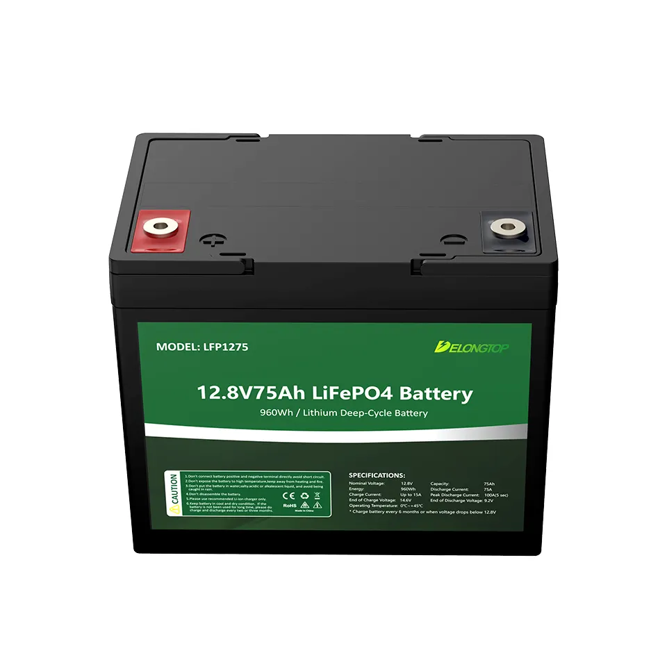 Batteria per il tempo libero 12V 75AH 80AH agli ioni di litio LiFePO4 batteria accumulo di energia pulitore up batteria