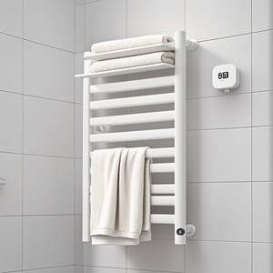 Haute qualité prix de gros étanche <span class=keywords><strong>noir</strong></span> <span class=keywords><strong>mat</strong></span> salle de bain en aluminium mural Smart Rack sèche-serviettes chauffant électrique - Product Image 2