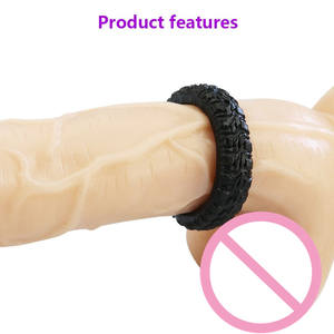 Siyah ve beyaz renk Penis halka gecikme boşalma yetişkin seks oyuncakları erkekler için erkek masaj horoz silikon yüzükler - Product Image 6