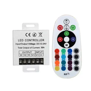 18A 36A RGB Led controller 24Key RF Remote Big Power 360W LED Controller for RGB Strip light DC12-24V