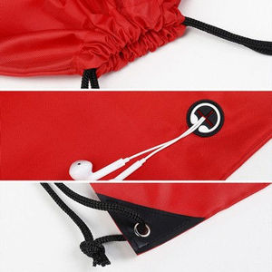 맞춤형 브랜드 210D 420D 헤비 듀티 전면 지퍼 졸라매는 끈 배낭 그리기 끈 스포츠 체육관 가방 - Product Image 3