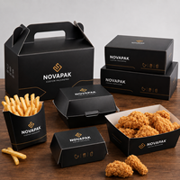 Boîte en papier jetable pour emporter, emballage alimentaire pour hamburgers, poulet frit, frites, avec logo personnalisé, résistant à la graisse, vente en gros, fournitures de restauration