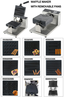 Machine à gaufres électriques sur bâtonnets, plaques amovibles antiadhésives, gaufrier de haute qualité pour bâtonnets de sucettes, en vente