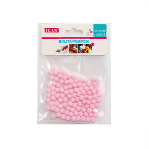Palline Pompon ILAN 0,8 cm Rosa 100 Pezzi per Decorazioni Artigianali - Product Image 2