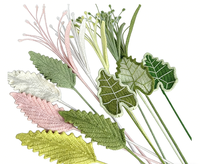 Feuilles en crochet faites à la main Jarrey, fil artisanal, feuilles tricotées, gypsophile, herbe de fontaine pour la décoration d'arrangements floraux